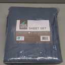 True North by Sleep Philosophy Cozy Flannel 100% Cotton Ultra Soft Cold Weather Sheet Set Bedding, Full, Blue Solid