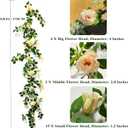 5.9FT Bendable Rose Flower Garlands, Artificial Silk Wild Roses Vine Hanging Flowers for Wall Fireplace Fence Table centerpieces Trellis Wedding Indoor Outdoor Spring Decor (Champagne, 2)