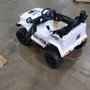 CABIHOME 24v Kids Electric Ride-on Car 2-Seater Off-Road Vehicle Designed for Music, LED Lights, Durable Plastic and Iron Build, Suitable for Children Ages 3-8, Includes 12v7AH Longwei Battery (White)