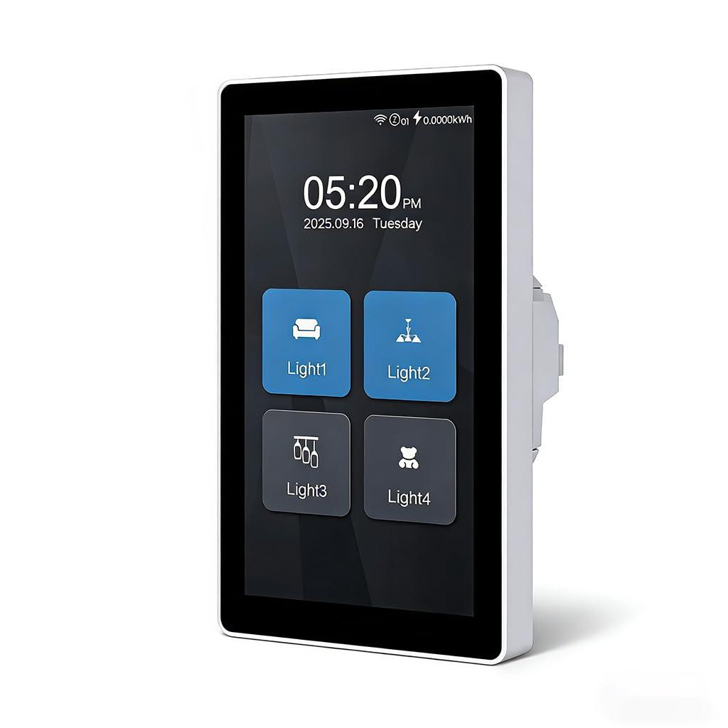 LANBON L10 Large LCD Smart Light Switch, Custom Display & Icons, 6-in-1 1/2/3/4 Gang & Curtain, 2.4GHz WiFi, Compatible with Alexa & Google Home, Motion Wake Screen, No Dimmer, Neutral Wire Required