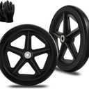 2Pcs 8 Inch Replacement Wheelchair Wheels for Walkers - Environmentally Friendly Rubber Material, Wear-Resistant PU Tires, Anti-Slip, and Durable ABS Wheel Hub (8IN Narrow 2Pcs)