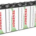 Tenergy Centura 9V NIMH Rechargeable Batteries, 200mAh Low Self-Discharge Square Battery for Smoke Alarm/Detector, 10 Pack