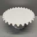12-Inch Porcelain Round Cake Stand - White Dessert Stand for Wedding, Birthday Party
