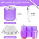 Jumbo Hair Curlers Rollers, 12Pcs Hair Roller Curlers Self Grip Holding Rollers with12 Stainless Steel Duckbill Clips for Long Hair Volume (Purple)