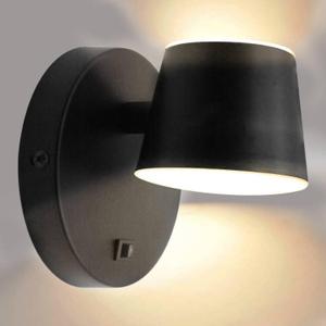 12V LED Bedside Reading Light with Switch, 350 Rotatable 12Volts Vanity Wall Sconce, Black Finished, RV Interior Lights for Camper Trailer, Boat
