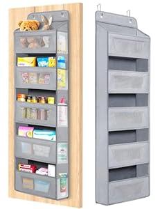 Meolsaek Over the Door Organizer, 46lbs Load and Anti-Tilt Design, 5 Tier Behind the Door Storage, Hanging Door organizer Perfect for Closet Organizers, Bathroom Storage