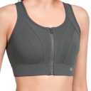 Yvette Zip Front Sports Bras for Women High Impact Supportive Large Bust Bras for Running