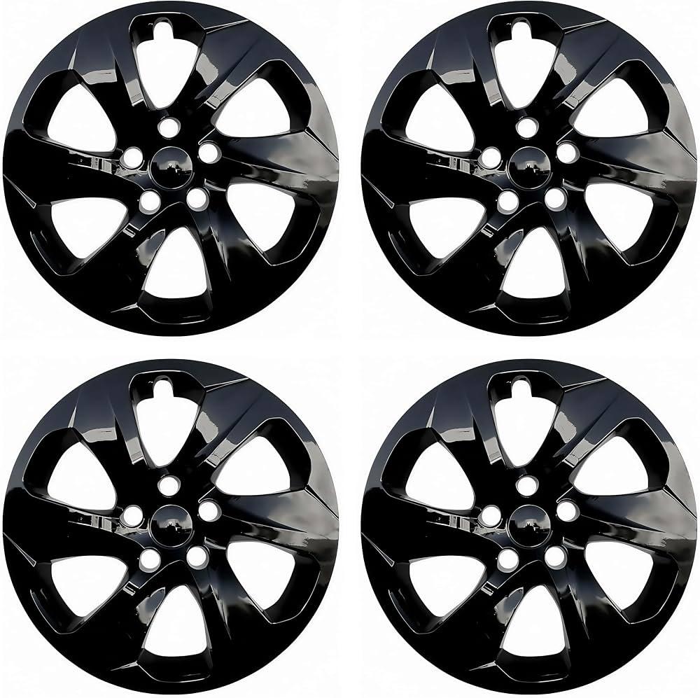TULALUX Hubcaps Compatible with Toyota RAV4 2019-2024 ; 17 inch Wheel Covers; Set of 4 Packs (Glossy Black)