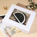 Extra Large White Gift Box White for Presents with Ribbon 19x16x6 Inches Clear Gift Box with Window Magnetic Closure Gift Boxes with Lids, 1 count