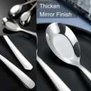 MIUPOO Thickened Stainless Steel Soup Spoons, Asian Chinese Japanese Flat Soup Spoons Large for for Ramen Noodles Bowl Table Serving, Silver, 1.77Inches, 4 Pieces