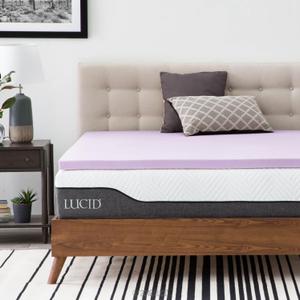 Lucid 2 Inch Mattress Topper Full  Memory Foam Mattress Topper Full  5 Zone Lavender Infusion  CertiPur Certified Foam