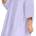 KFUBUO Surf Poncho Changing Towel Swim Robe with Pocket Plus Size Terry Cloth Swim Cover Up for Women Towel Poncho Hoodie (Purple)