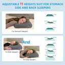 Contour Pillow with Softer Neck Support - Adjustable Softness Cervical Neck Pillow for Ideal Support, 4 Layers Contour Pillow for All Sleepers, Ergonomic Side Sleeper Pillow for Less Neck Pain, 23*14in
