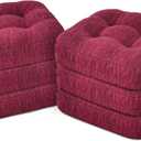 Shinnwa Kitchen Chair Cushions Set of 6, Dual-Layer Memory Foam Dining Chair Cushions, Patented Design Seat Pads with Ties, 16.5 x 16.5 x 3.5in, 6 Pack, Burgundy