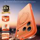 TORRAS for iPhone 17 Pro Case with Stand, Fit for MagSafe, 4X Military Drop Protection, Camera Control Button, Slim Soft Edge Phone Case for iPhone 17 Pro, Translucent Matte Cover 6.3", Bright Orange