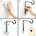 2 x 2 Pack Heavy Duty Window Bird Feeder Hooks, Dual Suction & Screw Mount Metal Hanging Hooks, High Load Bearing Rustproof for Bird Feeders, Wind Chime & Outdoor Garden Decor (Bird Feeder Not Included)