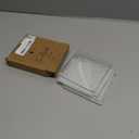 Creative Home Tempered Glass Coaster Set of 4 | 4 Square Textured Clear Drink Coasters with Non-Slip Silicone Dots | Heat-Resistant, Scratch-Resistant for Home and Office