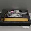 Hoimpro Brushed Gold Waterfall Spout Single Hole Bathroom Faucet, Stainless Steel Single Lever Bathroom Vanity Sink Faucet with Drain, cUPC Hose and Deck Plate