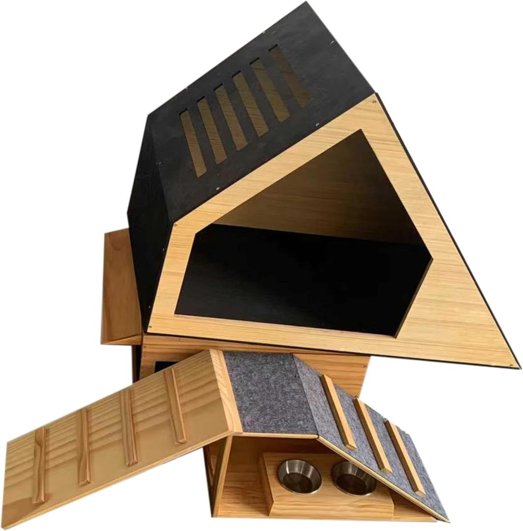 Wooden Rabbit Hideout Castle  Indoor Bunny House & Hut for Rabbits, Guinea Pigs, Chinchillas & Small Pets  Medium Size Habitat  Durable Wooden Rabbit House for Indoor & Outdoor Use