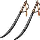 2pcs Pirate Sword Toys,26.7" Pirate Costume Set,Plastic Toy Sword for Party Dress-Up,Halloween Costume Accessorie Brown