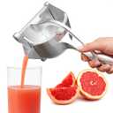 Hand Juicer Squeezer with Ergonomic Heavy Duty Handle  20 oz Bowl Aluminum Lemon Juicer with Pour Spout for Mess-Free Pouring - Manual Citrus Press for Lemon, Orange, Lime, Grapefruit, Pomegranate (Big)
