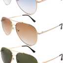 3 Pack Bifocal Reading Sunglasses for Women Men, Aviator Sun Readers Glasses Gradient Lens Shades UV400 +1.50