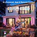 2 Pack 23.6in Modern RGB Outdoor Wall Lights, RGB/Warm/White & 10%-100% Dimmable, IP65 Waterproof, LED Exterior Lighting Fixtures with Voice, Remote and APP Control for Garage, Porch