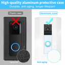 Anti-Theft Ring Doorbell Mount, Adjustable No-Drill Stainless steel Mounting Bracket Cover Holder Compatible with Ring Doorbell 4/3/2/1 for Home Rentals Office Room, White