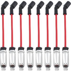 High Performance Spark Plug Wires Compatible with Chevy Silverado Suburban Avalanche for GMC Yukon Sierra V8 4.8L 5.3L 6.0L 6.2L 2000 2001 2002 2003 2004 2005 2006 2007 2008 2009