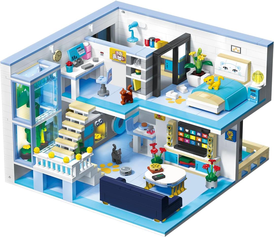 Friends House Building Block Set, Pets Collection Small Brick Model Set, Creative Mini Toy Building Sets, Childrens Day Birthday for Teens Kids Boys Girls 8+, 1235 PCS