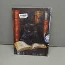 Vintage Cat Books Canvas Wall Art Bookshelf Cat Print Poster Framed Picture Painting for Home Reading Room Library Wall Decor 11x15 Inch (15L" x 11W")