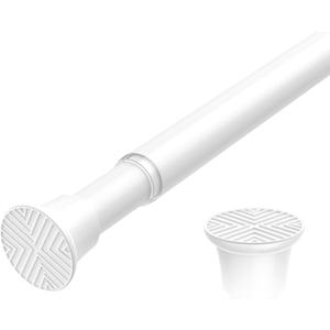 White Tension Curtain Rod 18-36 inch,Adjustable Small Tension Rod,No Drilling Spring Tension rod, Curtain Rod for Windows, Barthroom, Doorway