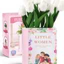 3D Puzzle Vase for Adults Kids, 120 Pcs Puzzle Book Vase for Flowers, Arts and Crafts for Kids 4-6, Adults, Girls, Cute Unique Vases for Book Shelf Decor, Books Lover Gifts(Little Women)