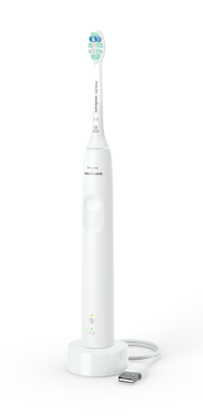 Philips Sonicare 4100 Series Electric Toothbrush  Sonic Toothbrush with Advanced Sonic Technology, Pressure Sensor, Two Intensity Settings, Smartimer & Quadpacer, White, Model HX3681/23