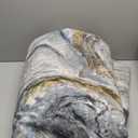 Abstract Marble Area Rugs for Living Room, 8x10 Soft Durable Lightweight Low Pile Carpet with Non-Slip Backing Stain-Resistant Modern Machine Washable for Bedroom Dining Room, Blue/Gold