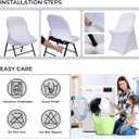 Babenest Spandex Folding Chair Covers - 50 PCS Upgraded Universal Stretch Washable Fitted Chair Slipcovers Protector for Wedding, Holidays, Banquet, Party, Celebration (White)