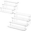4 Tier Acrylic Display Risers, Clear Perfume Organizer Stand, Large Cupcake Stand Holder, Dessert Display for Party, Display Shelf for Figure and Collection, Riser Stand for Decoration and Organizer