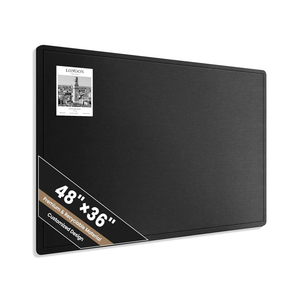 Large Bulletin Board, 48 X 36 Inches Felt Cork Board with 40 Pushpins, Foldable Felt Notice Pin Board Photo Display Board with Self-Adhesive Tape for Office Home School