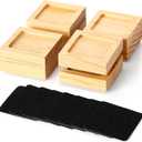 8 Pack Bed Risers Solid Wood Furniture Risers Lifts Height Adjustable from 1" to 4" Non-Slip Recessed Hole with 8 Anti-Slip Mats for Bed Furniture Sofa Chair Table (Height 1",Wood Color)