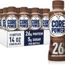 Core Power Protein Shake, Chocolate, 26g Bottle, 14oz, 12 Pack, Best By: 11/11/26