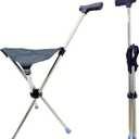 Cane with Seat - Portable Stool Chair, Lightweight Up to 2 Lbs, Suitable for Men, Women, Seniors, People with Disabilities, Black