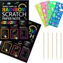 Eommmgl Scratch Art Paper for 4-12 Kids2 Pack Rainbow Notebooks Best Arts and Crafts Gift for Stocking StuffersBirthdayClassroom Activities Party Travel Games