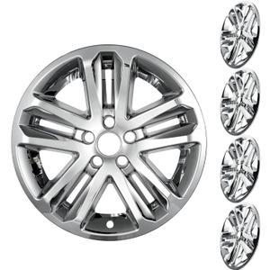 18 Inch Wheel Skins Compatible with 2011-2019 Ford Explorer Factory Alloy Wheels, Snap-On Wheel Covers, Durable ABS Replacement Hubcaps Set of 4 (Chrome)