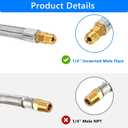 GGC 3 FT Stainless Braided RV Propane Pigtail Hose (2PCS) QCC1 Connector with 1/4'' Inverted Male Flare