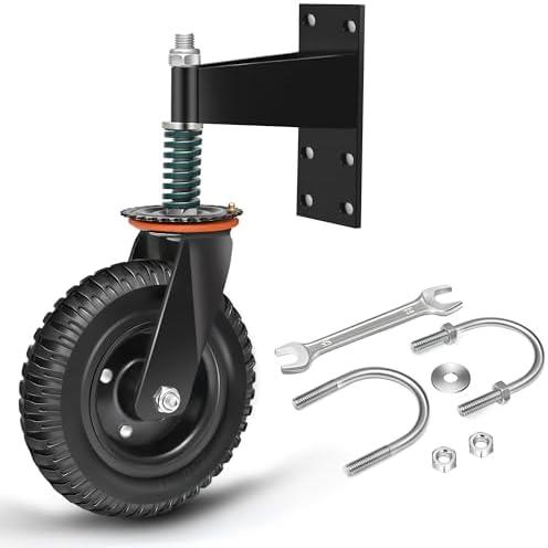 Gate Heavy Fence Wheel 8 inch for Metal Tube gate,Heavy Duty Fence Gate Wheels for Metal Tube Gate Capacity 600 lbs,360 Degree Rotation,Spring-Loaded Heavy Duty Casters with Screws and Wrenches