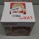 Jucoan 2.3 Quart Vintage Enamel Tea Kettle, Whistling Tea Kettle for Stove Top, Floral Enamel on Steel Teakettle Teapot for Home Kitchen Camping, Gift for Wedding Housewarming Thanksgiving Christmas (White)