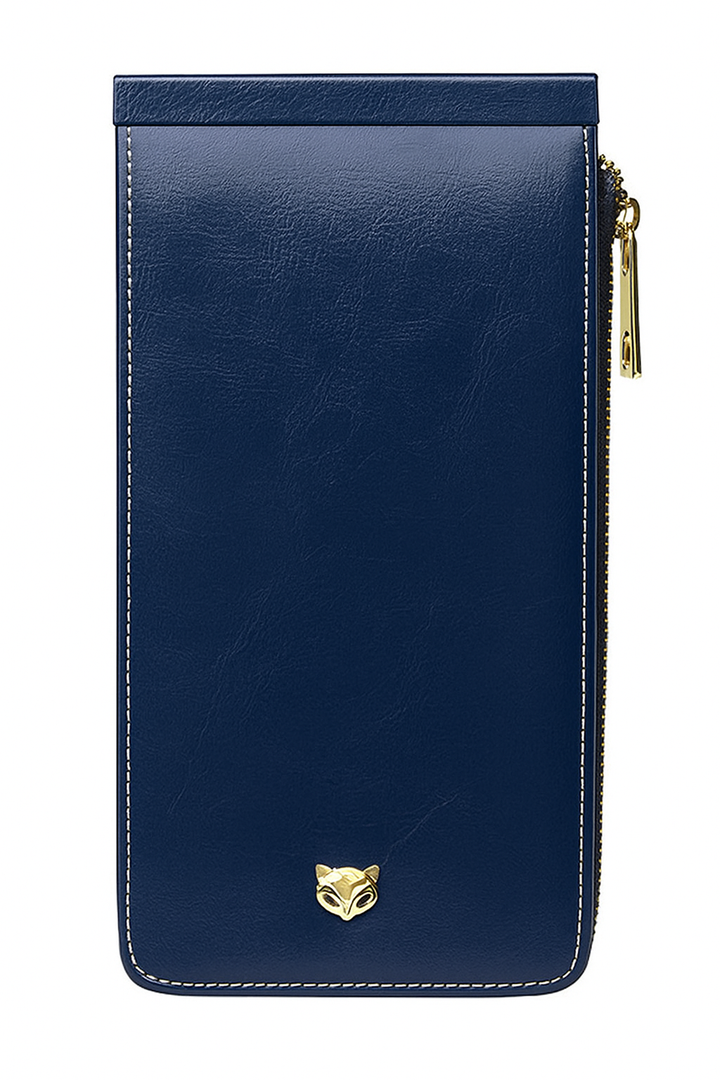 Foxer Large Women's Card Wallet, Navy Blue