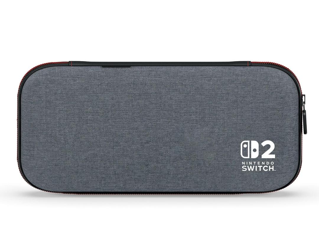 PowerA Slim Case for Nintendo Switch 2 - Dark Heather Grey, Officially Licensed, Protective Case, Holds 10 Game Cards, Padded Screen Protector, Built-in Play Stand
