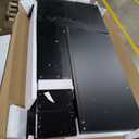 43" Makeup Vanity Desk with Mirror and Lights, & Power Outl, Glass Top Big Vanity Table with 9 Drawers& 8 Storage Shelves, Dressing Table Set with Chair for Bedroom, Black (15.75D*43.31W*57.48H)