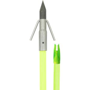 Muzzy Classic Chartreuse Fiberglass Bowfishing Fish Arrow with Nock Installed (Carp Point, GREEN)